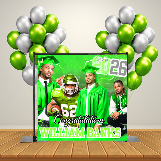 Editable Class of 2026 Graduation Backdrop Bundle