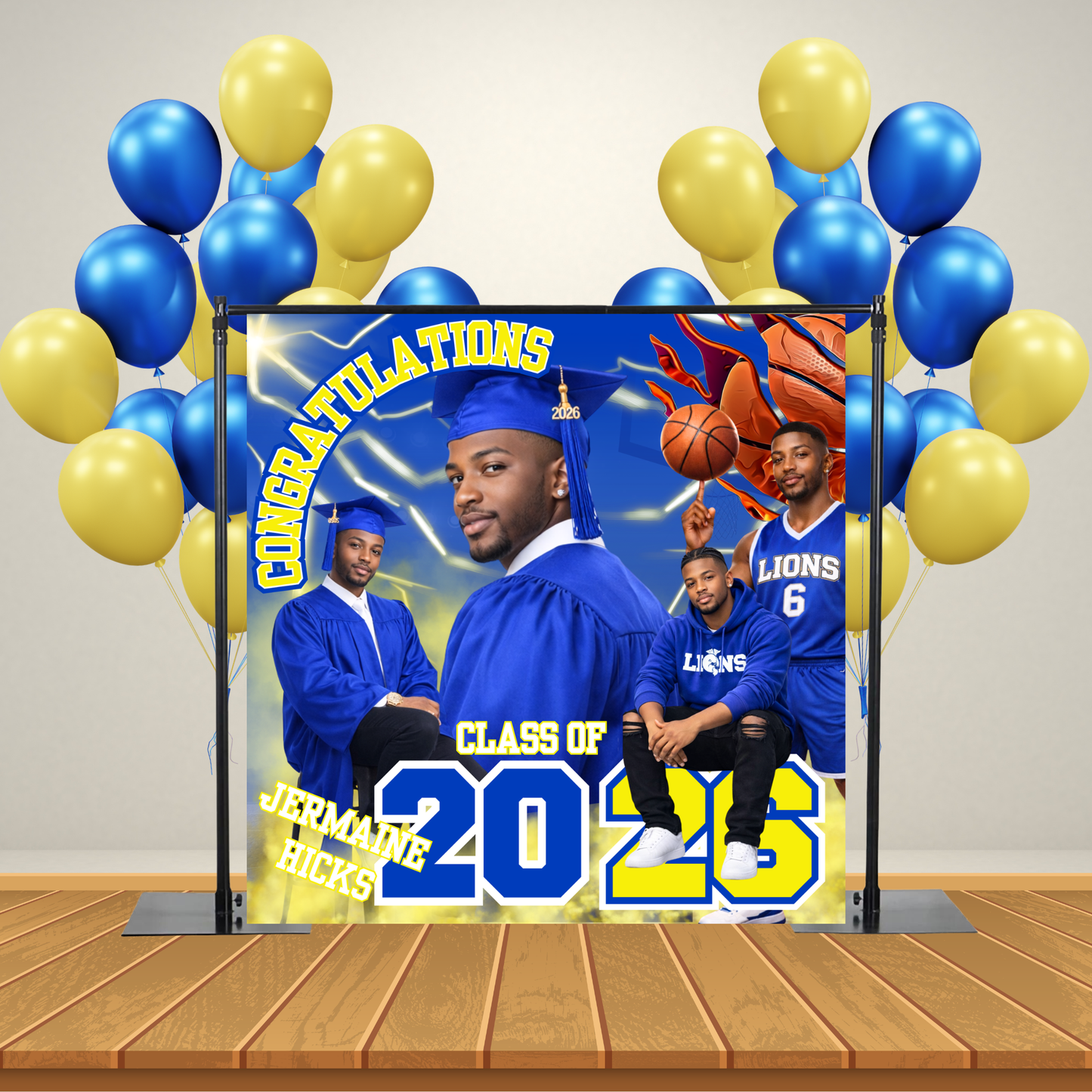 Editable Class of 2026 Graduation Backdrop Bundle