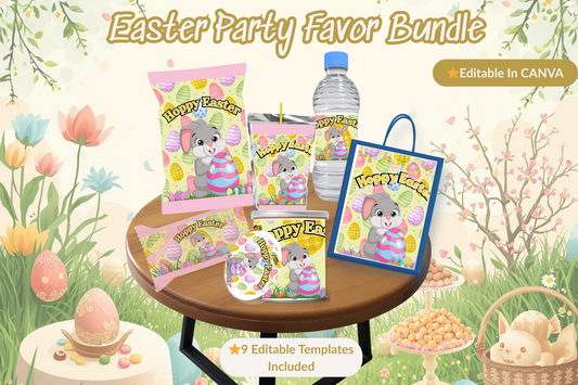 Editable Easter Party Favor Bundle