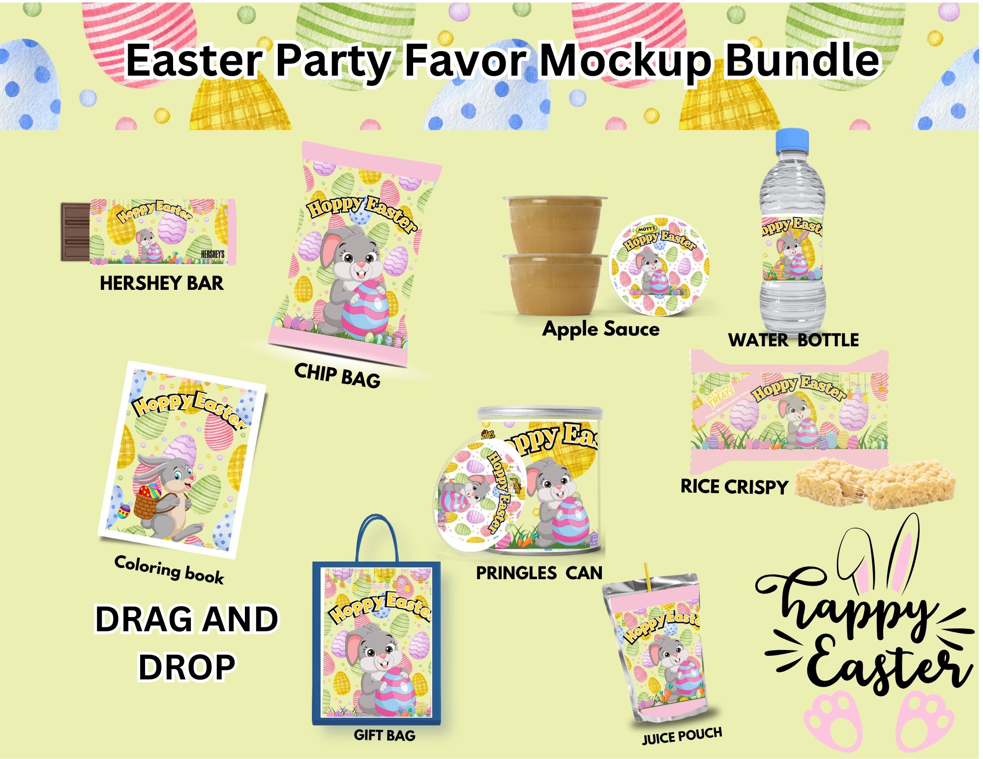 Editable Easter Party Favor Bundle